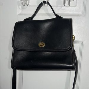 Vintage Coach Court Bag in Black